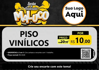 Modelo de Cartaz para Cartaz A4 Horizontal com o tema Sexta e Sábado Maluco para Material para Construção
