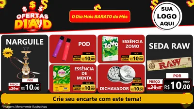 Modelo de TV para TV Horizontal com o tema Ofertas Dia D para Tabacaria