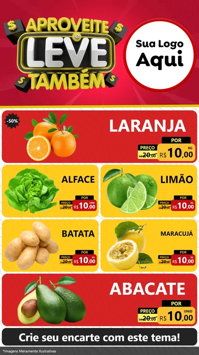 Modelo de TV para TV Vertical com o tema Aproveite e Leve Também para Hortifrúti