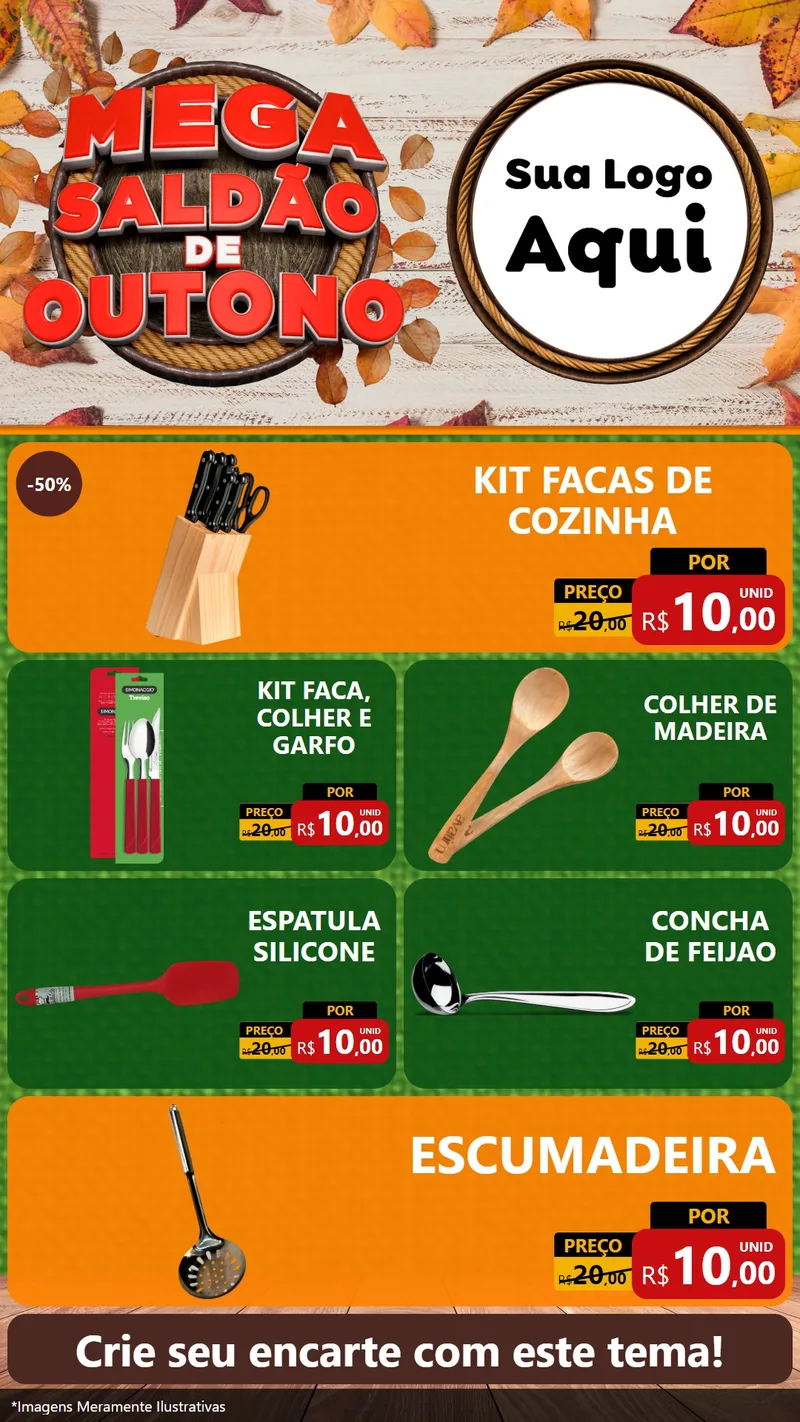 Modelo de TV para TV Vertical com o tema Mega Saldão de Outono para Utilidades Domésticas