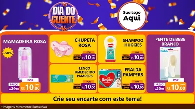 Modelo de TV para TV Horizontal com o tema Dia do Cliente para Bebês