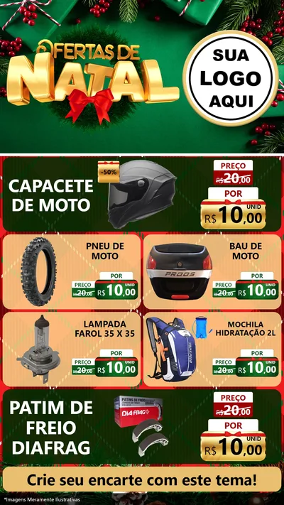 Modelo de TV para TV Vertical com o tema Ofertas de Natal para Moto peças