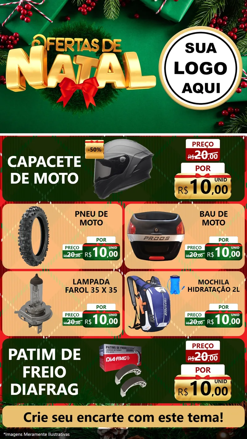 Modelo de TV para TV Vertical com o tema Ofertas de Natal para Moto peças