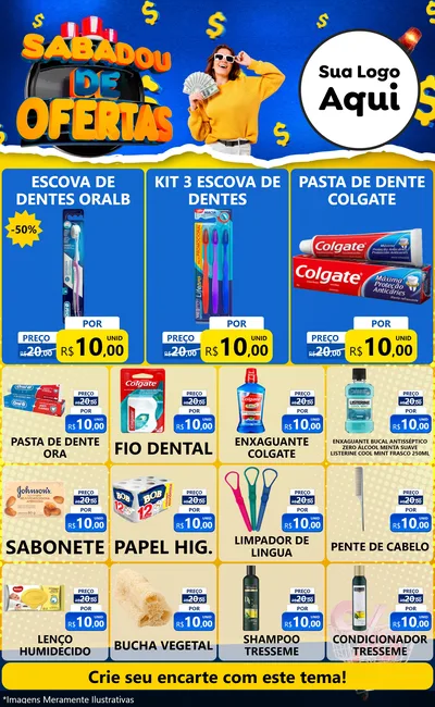 Modelo de Encarte para Encarte Grande com o tema Sabadou de Ofertas para Higiene Pessoal
