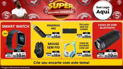 Modelo de TV para TV Horizontal com o tema Super Segunda Imperdível para Informática