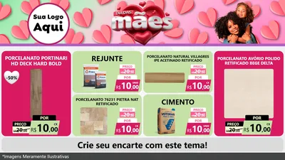 Modelo de TV para TV Horizontal com o tema Dia das Mães para Pisos e revestimentos