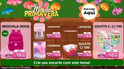 Modelo de TV para TV Horizontal com o tema Mês da Primavera para Papelaria