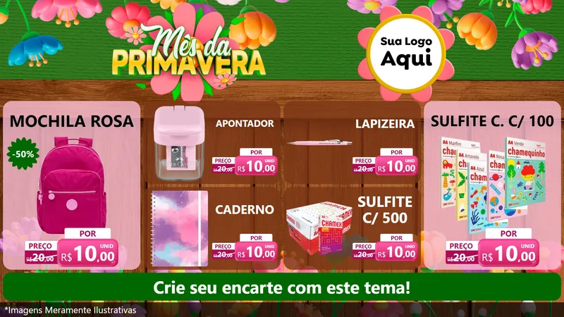 Modelo de TV para TV Horizontal com o tema Mês da Primavera para Papelaria