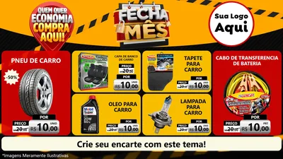 Modelo de TV para TV Horizontal com o tema Fecha Mês para Auto peças