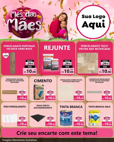 Modelo de Rede Social para Feed Instagram com o tema Mês das Mães para Pisos e revestimentos