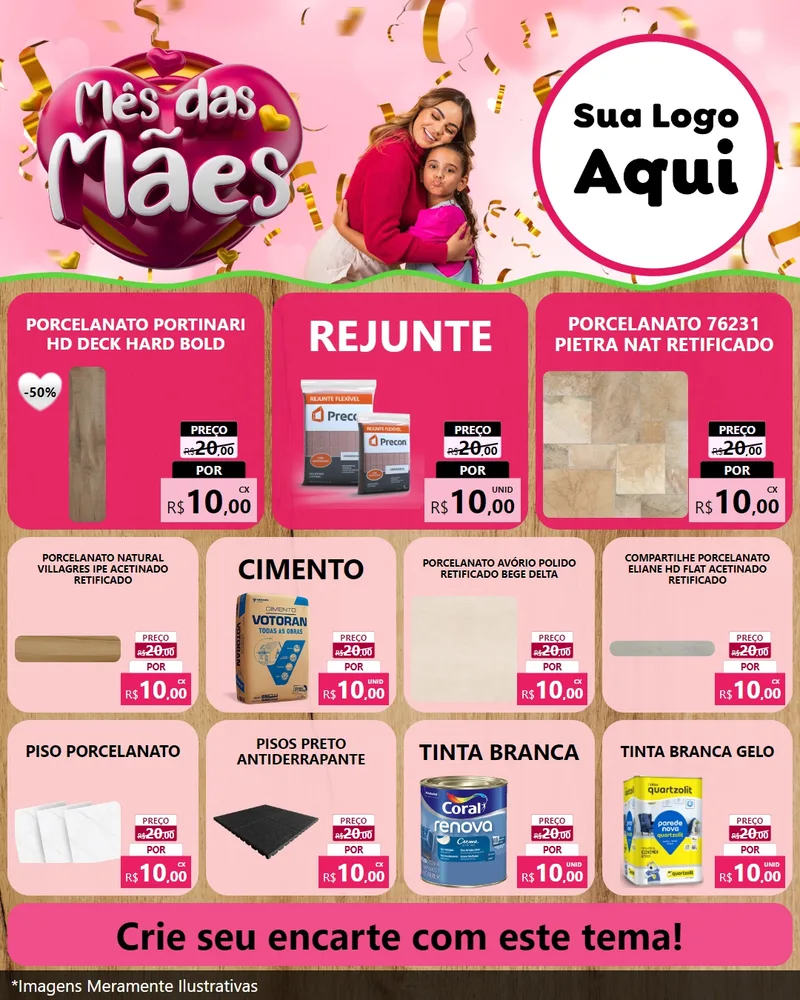 Modelo de Rede Social para Feed Instagram com o tema Mês das Mães para Pisos e revestimentos