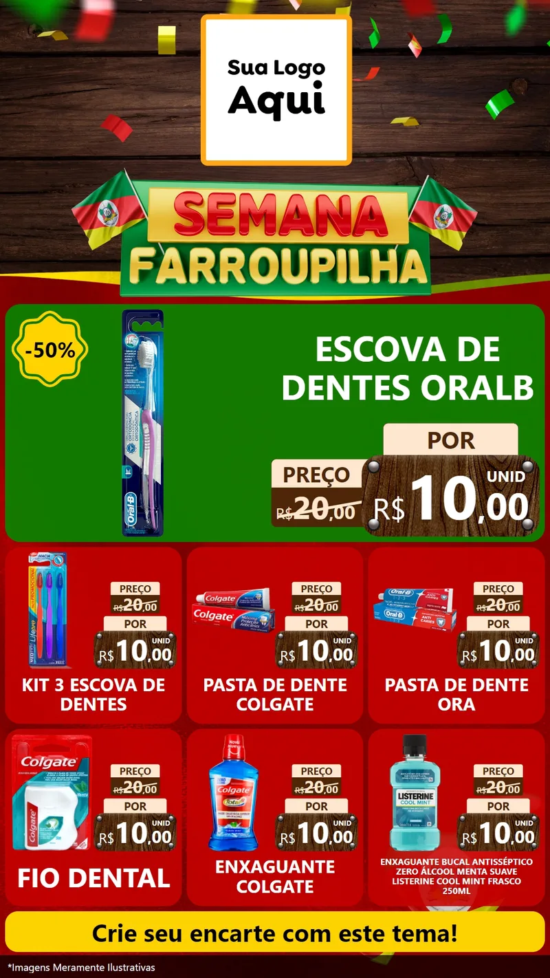 Modelo de Rede Social para Stories com o tema Semana Farroupilha para Higiene Pessoal