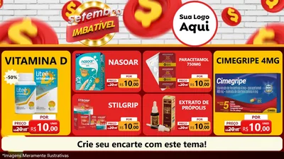 Modelo de TV para TV Horizontal com o tema Setembro Imbatível para Farmácia