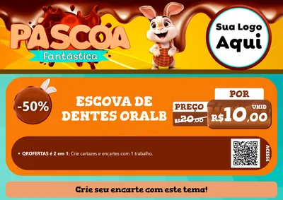Modelo de Cartaz para Cartaz A4 Horizontal com o tema Páscoa Fantástica para Higiene Pessoal