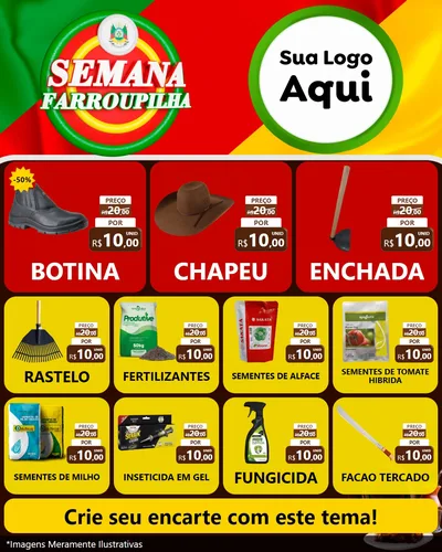 Modelo de Rede Social para Feed Instagram com o tema Semana Farroupilha para Agropecuária
