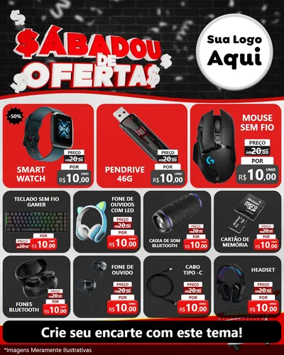 Modelo de Rede Social para Feed Instagram com o tema Sabadou de Ofertas para Informática