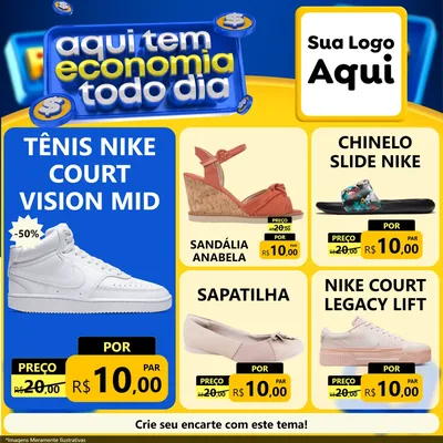 Modelo de Rede Social para Feed Facebook com o tema Aqui Tem Economia Todo Dia para Calçados