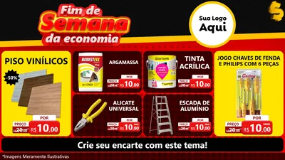 Modelo de TV para TV Horizontal com o tema Fim de Semana da Economia para Material para Construção