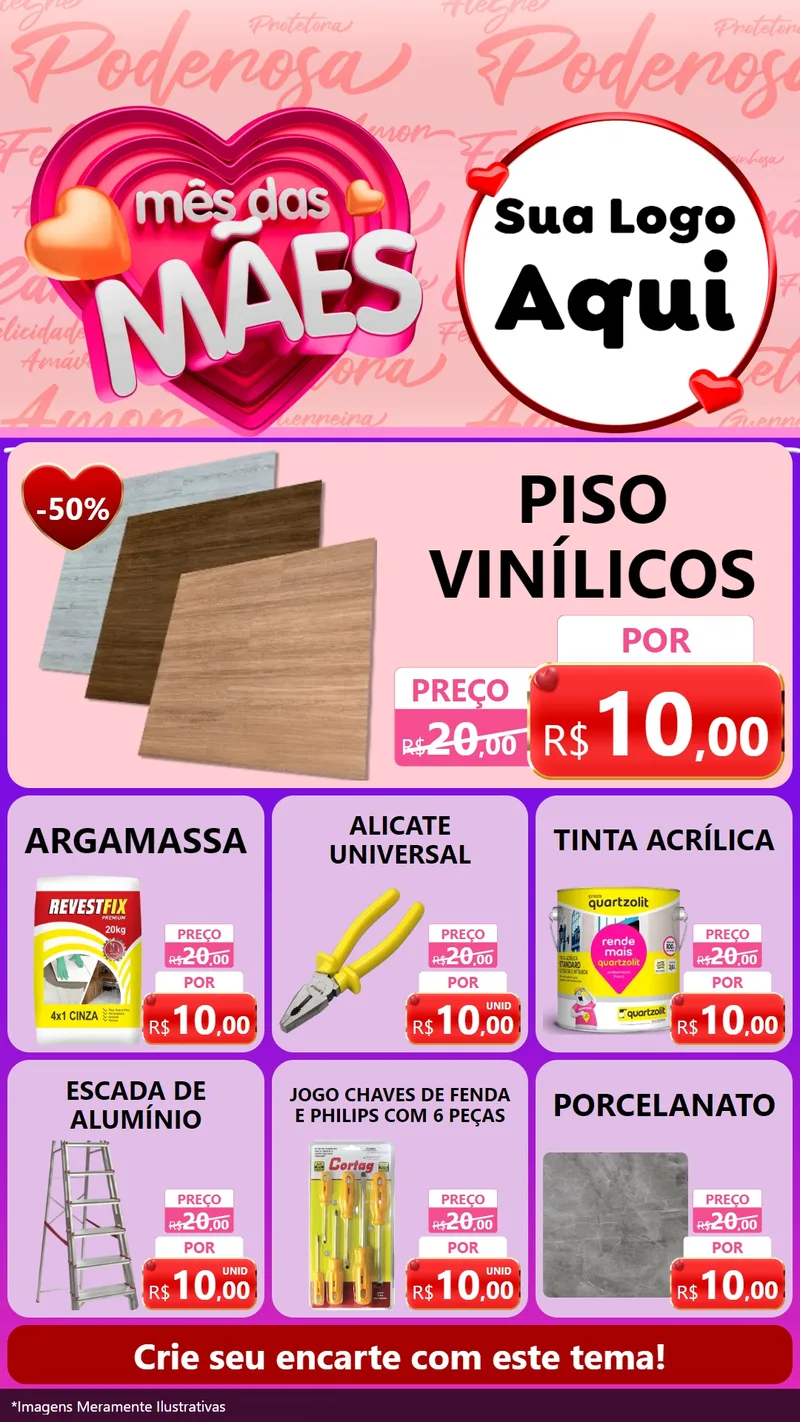 Modelo de Rede Social para Stories com o tema Mês Das Mães para Material para Construção