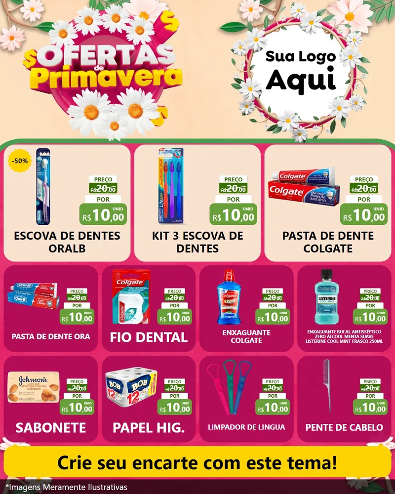 Modelo de Rede Social para Feed Instagram com o tema Ofertas de Primavera para Higiene Pessoal