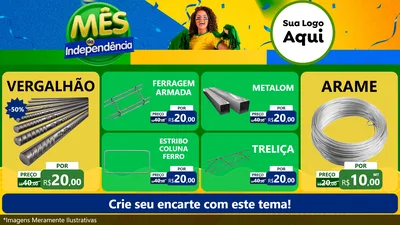 Modelo de TV para TV Horizontal com o tema Mês da Independência para Ferragens