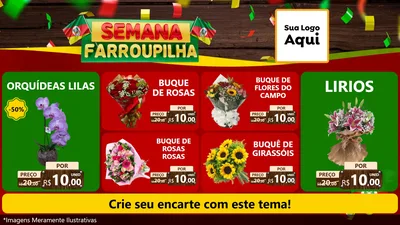 Modelo de TV para TV Horizontal com o tema Semana Farroupilha para Floricultura e jardim