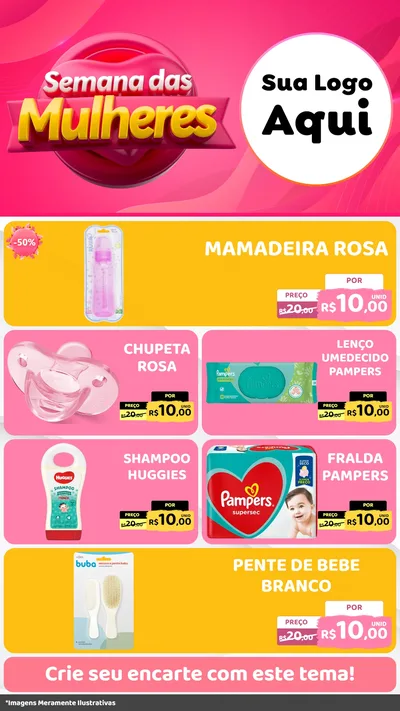 Modelo de TV para TV Vertical com o tema Semana das Mulheres para Bebês