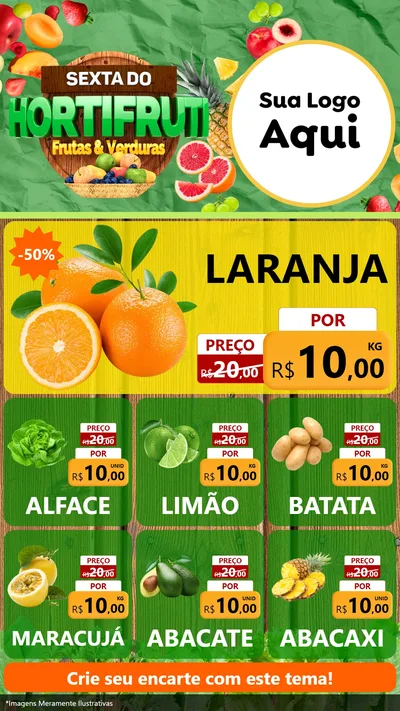 Modelo de Rede Social para Stories com o tema Sexta do Hortifrúti para Hortifrúti