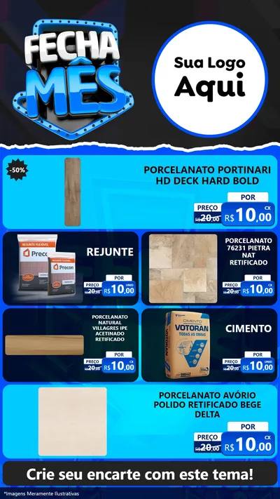 Modelo de TV para TV Vertical com o tema Fecha Mês para Pisos e revestimentos