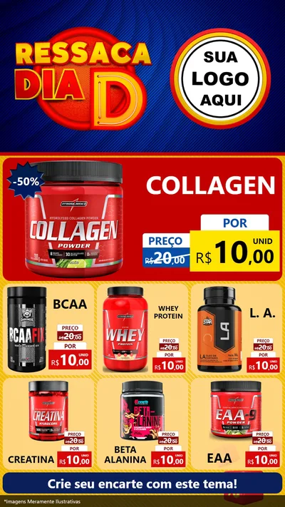Modelo de Rede Social para Stories com o tema Ressaca Dia D para Suplementos alimentares