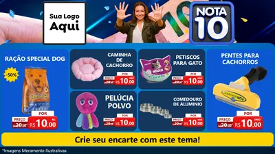 Modelo de TV para TV Horizontal com o tema Nota 10 para Pet Shop