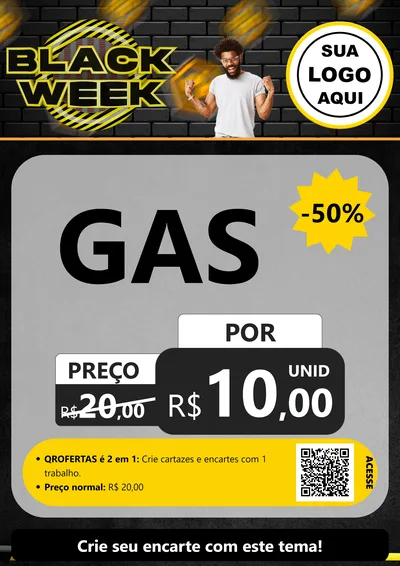 Modelo de Cartaz para Cartaz A4 Vertical com o tema Black Week para Água e gás