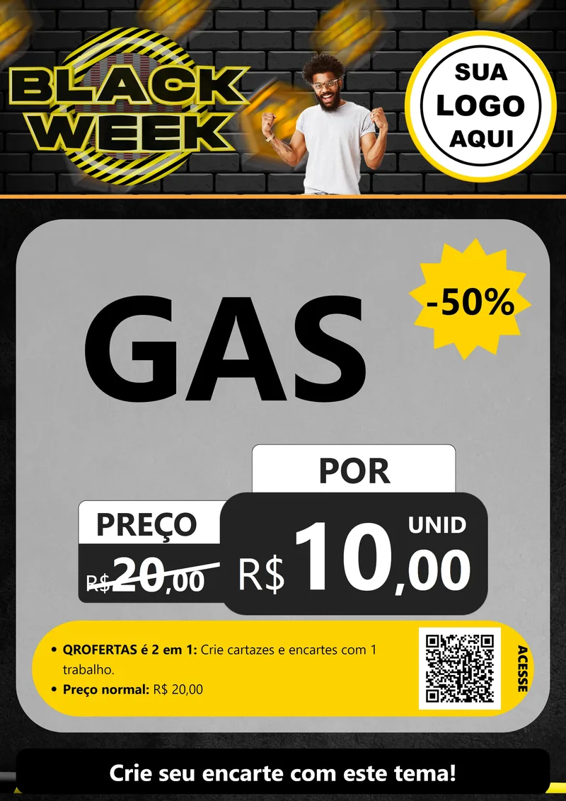 Modelo de Cartaz para Cartaz A4 Vertical com o tema Black Week para Água e gás