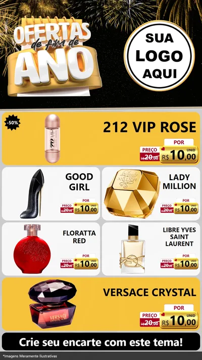 Modelo de TV para TV Vertical com o tema Ofertas de Fim de Ano para Perfumes