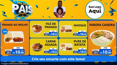 Modelo de TV para TV Horizontal com o tema Dia dos Pais para Restaurante