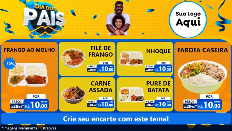 Modelo de TV para TV Horizontal com o tema Dia dos Pais para Restaurante