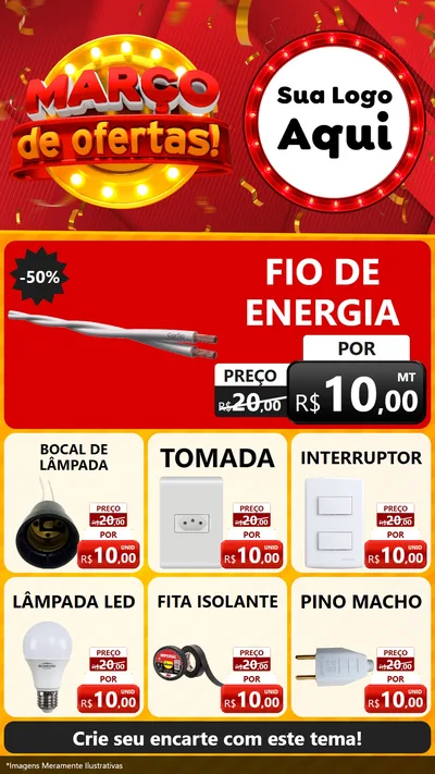 Modelo de Rede Social para Stories com o tema Março de Ofertas! para Materiais Elétricos
