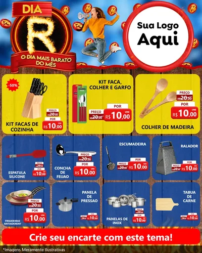 Modelo de Rede Social para Feed Instagram com o tema Dia R - O Dia Mais Barato Do Mês para Utilidades Domésticas
