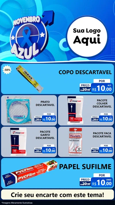 Modelo de TV para TV Vertical com o tema Novembro Azul para Embalagens