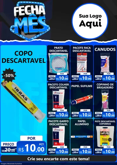Modelo de Encarte para Encarte A4 Vertical com o tema Fecha Mês para Embalagens