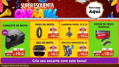 Modelo de TV para TV Horizontal com o tema Super Esquenta de Carnaval para Moto peças