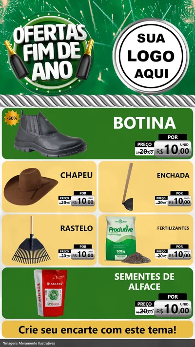 Modelo de TV para TV Vertical com o tema Ofertas Fim de Ano para Agropecuária