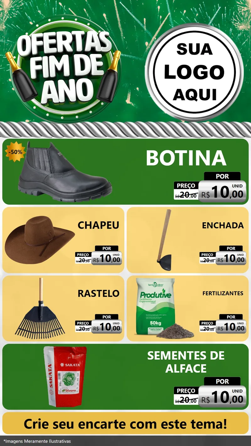 Modelo de TV para TV Vertical com o tema Ofertas Fim de Ano para Agropecuária