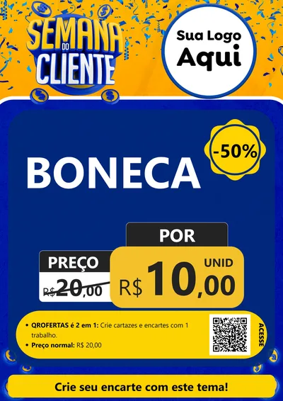 Modelo de Cartaz para Cartaz A4 Vertical com o tema Semana do Cliente para Brinquedos
