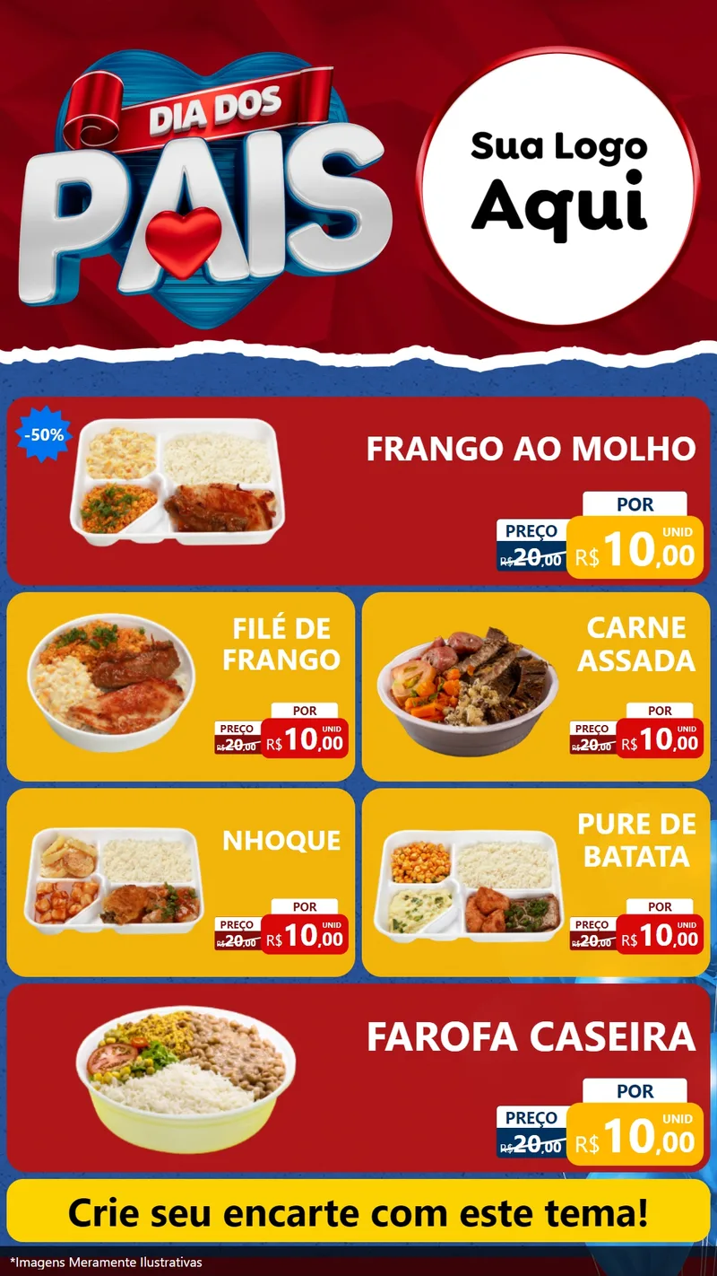 Modelo de TV para TV Vertical com o tema Dia dos Pais para Restaurante