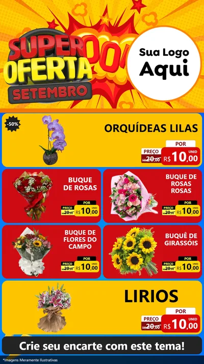 Modelo de TV para TV Vertical com o tema Super Oferta Setembro para Floricultura e jardim