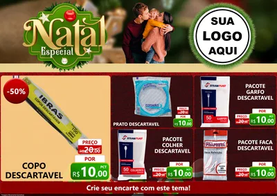 Modelo de Encarte para Encarte A4 Horizontal com o tema Natal Especial para Embalagens