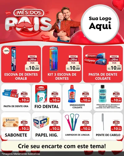 Modelo de Rede Social para Feed Instagram com o tema Mês dos Pais para Higiene Pessoal