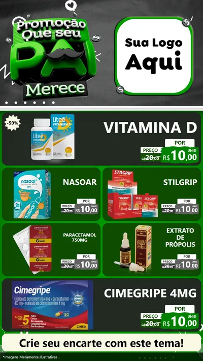 Modelo de TV para TV Vertical com o tema Promoção Que seu Pai Merece para Farmácia