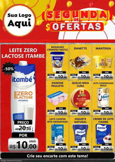 Modelo de Encarte para Encarte A4 Vertical com o tema Segunda de Ofertas para Frios e Laticínios